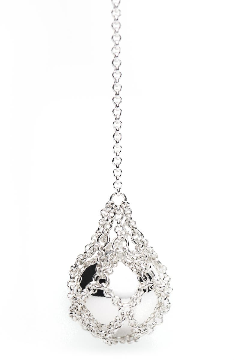 MANGO Threaded Ball Drop Earrings, Alternate, color, Silver