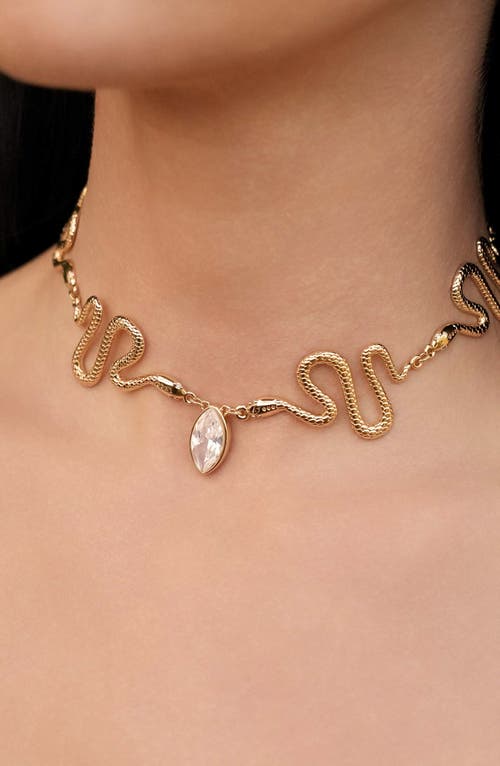 Ettika Serpentina Cubic Zirconia Choker Necklace In Gold