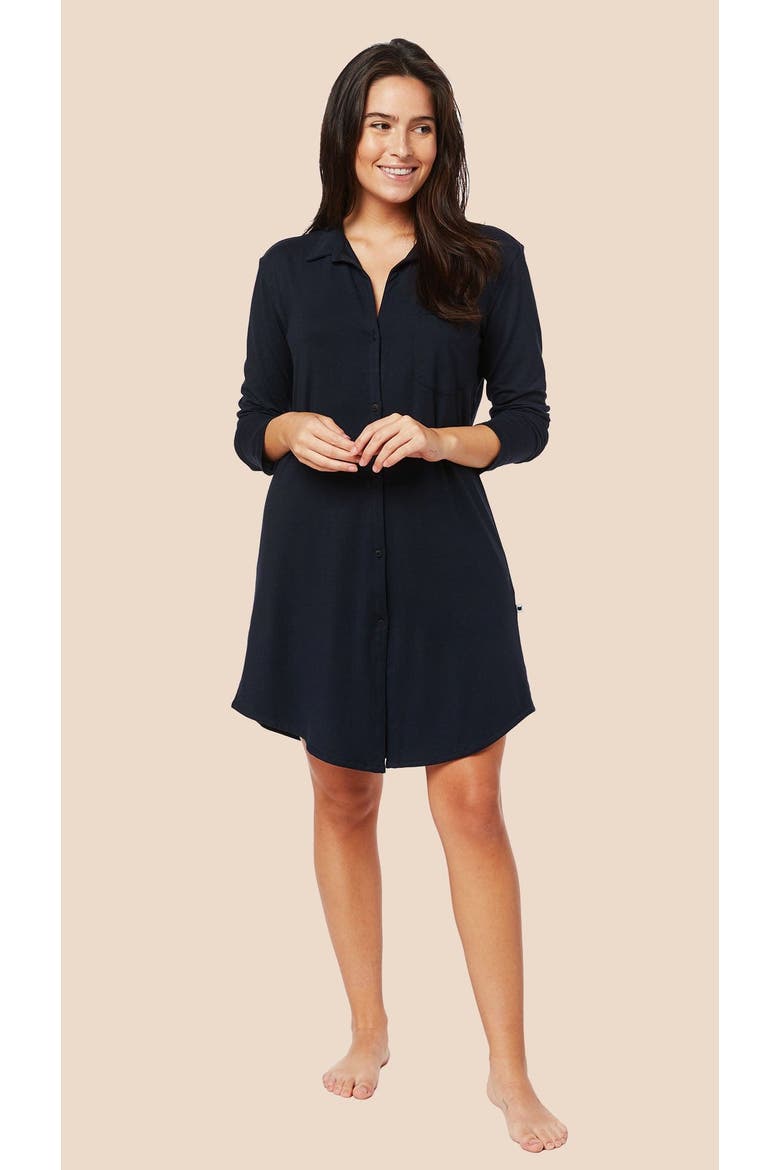 Pima Knit Night Shirt, Main, color, Classic Midnight