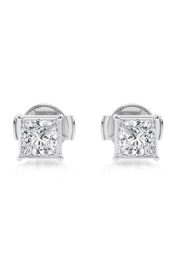 Badgley Mischka Collection 14k Gold Lab Created Diamond Stud Earrings In White