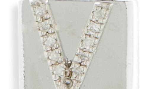 Meshmerise Diamond Padlock Initial Pendant Necklace In Silver
