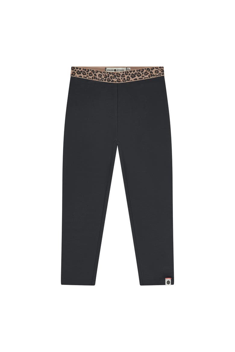 Leopard Waistband Leggings, Main, color, Antra
