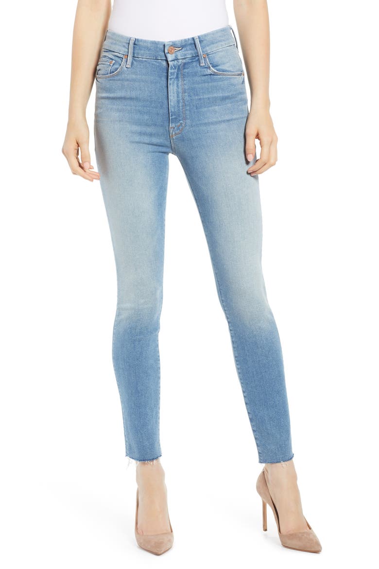 The Looker High Waist Fray Ankle Skinny Jeans, Main, color, LEOPARD