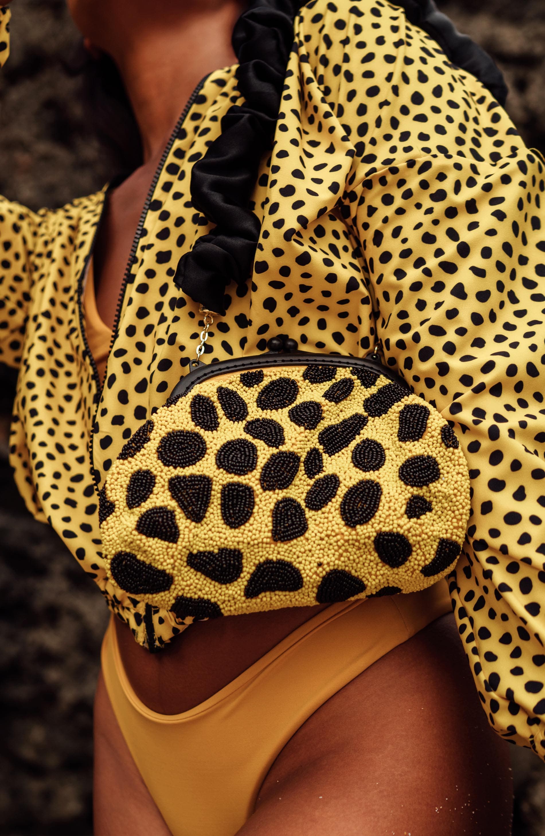 BRUNNA.CO The Arnoldi Mandy Hand-beaded Clutch, Alternate, color, Yellow