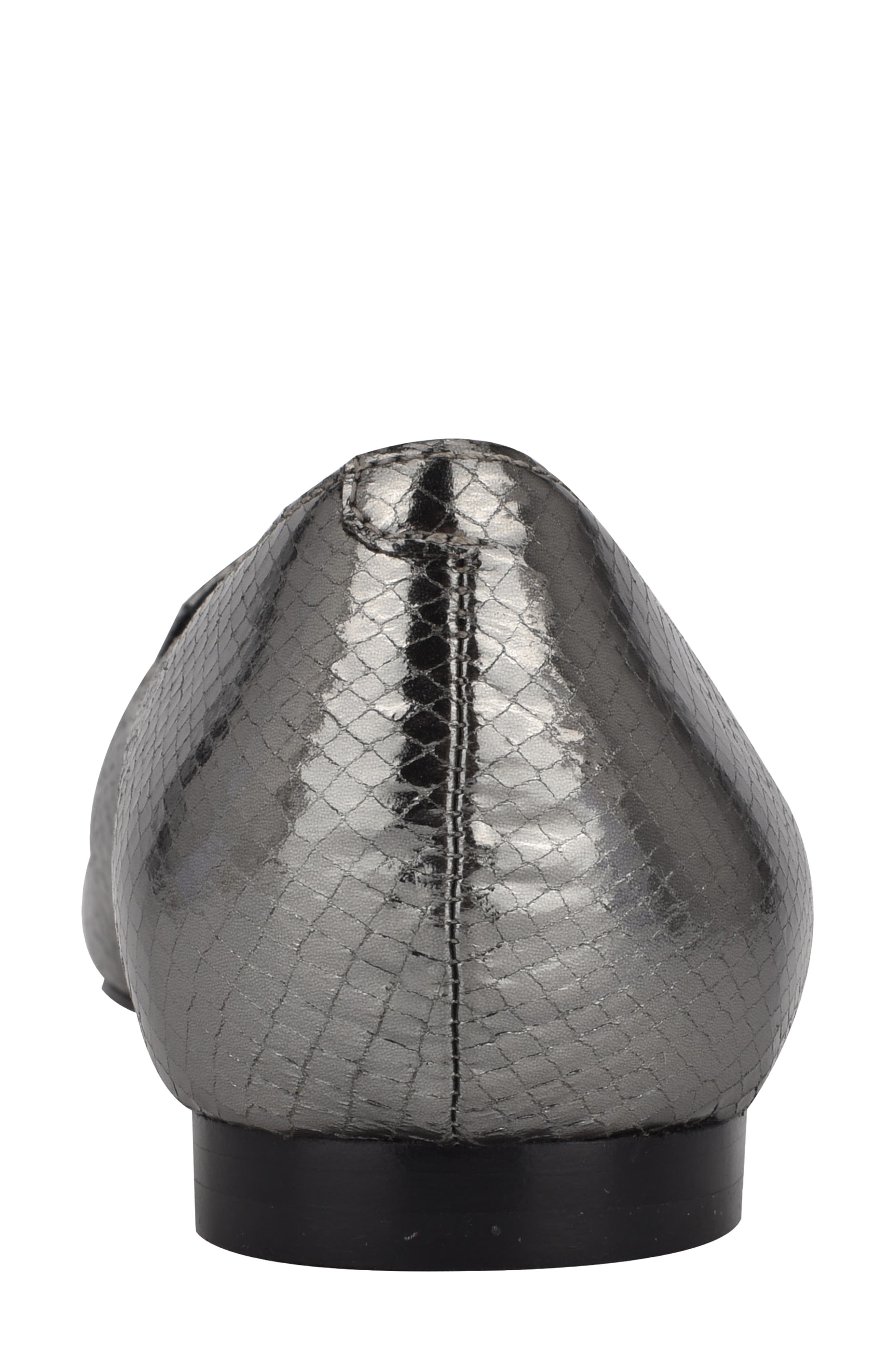 'Abay' Pointy Toe Loafer, Alternate, color, PEWTER METALLIC SNAKE