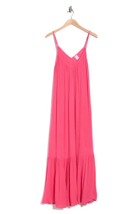 Ruffle Hem Gauze Maxi Slipdress