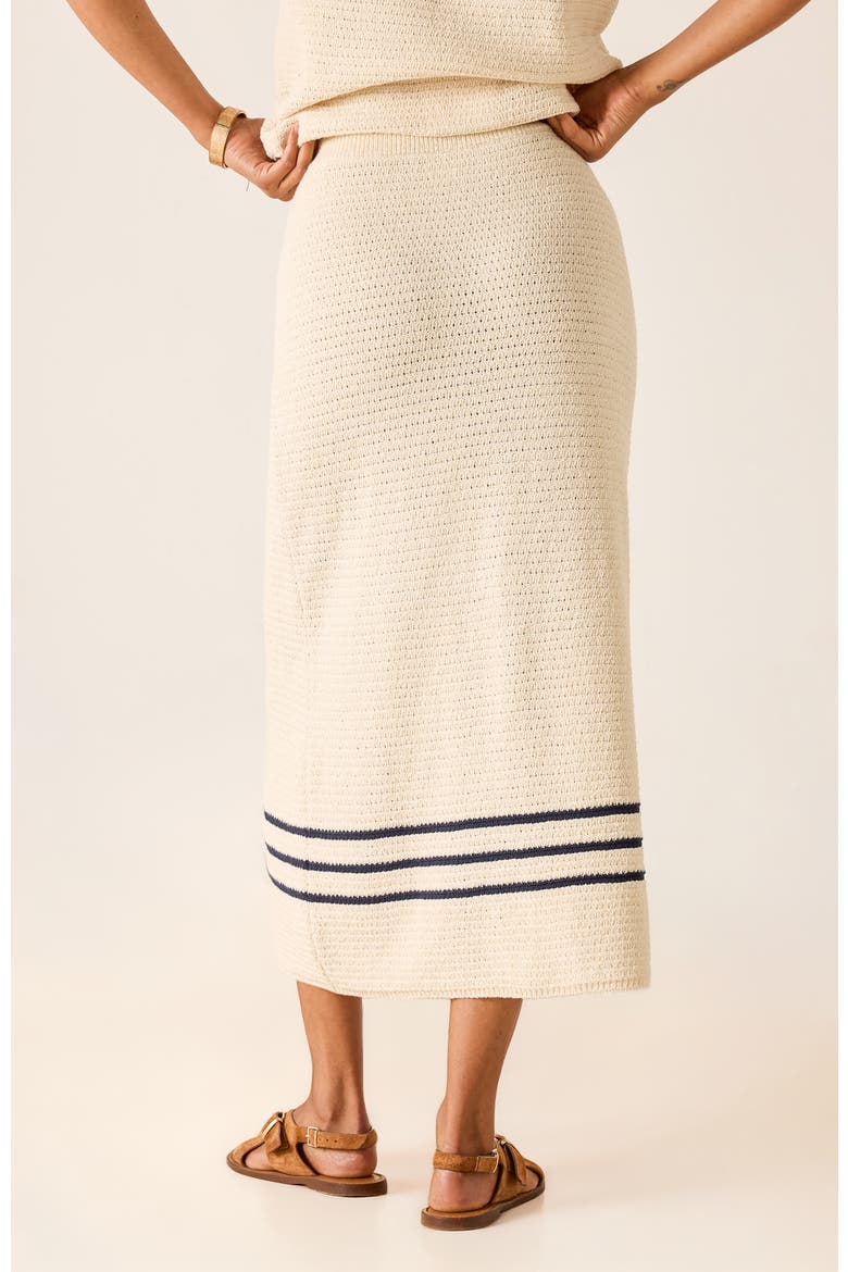Paley Crochet Midi Skirt, Alternate, color, Ecru/Navy