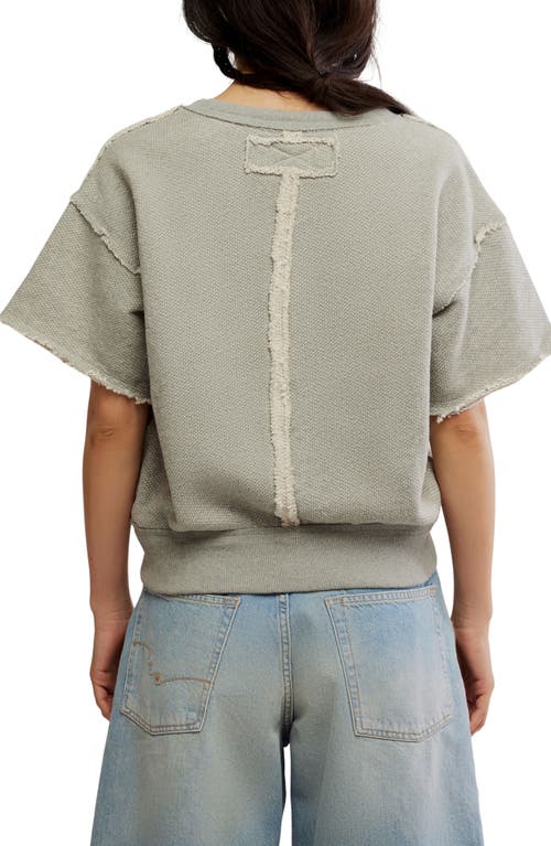 Free People So Easy Short Sleeve Sweatshirt In Gray