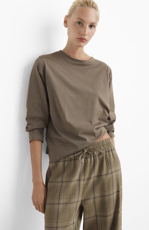Mango Check Cotton Flannel Pajamas In Green
