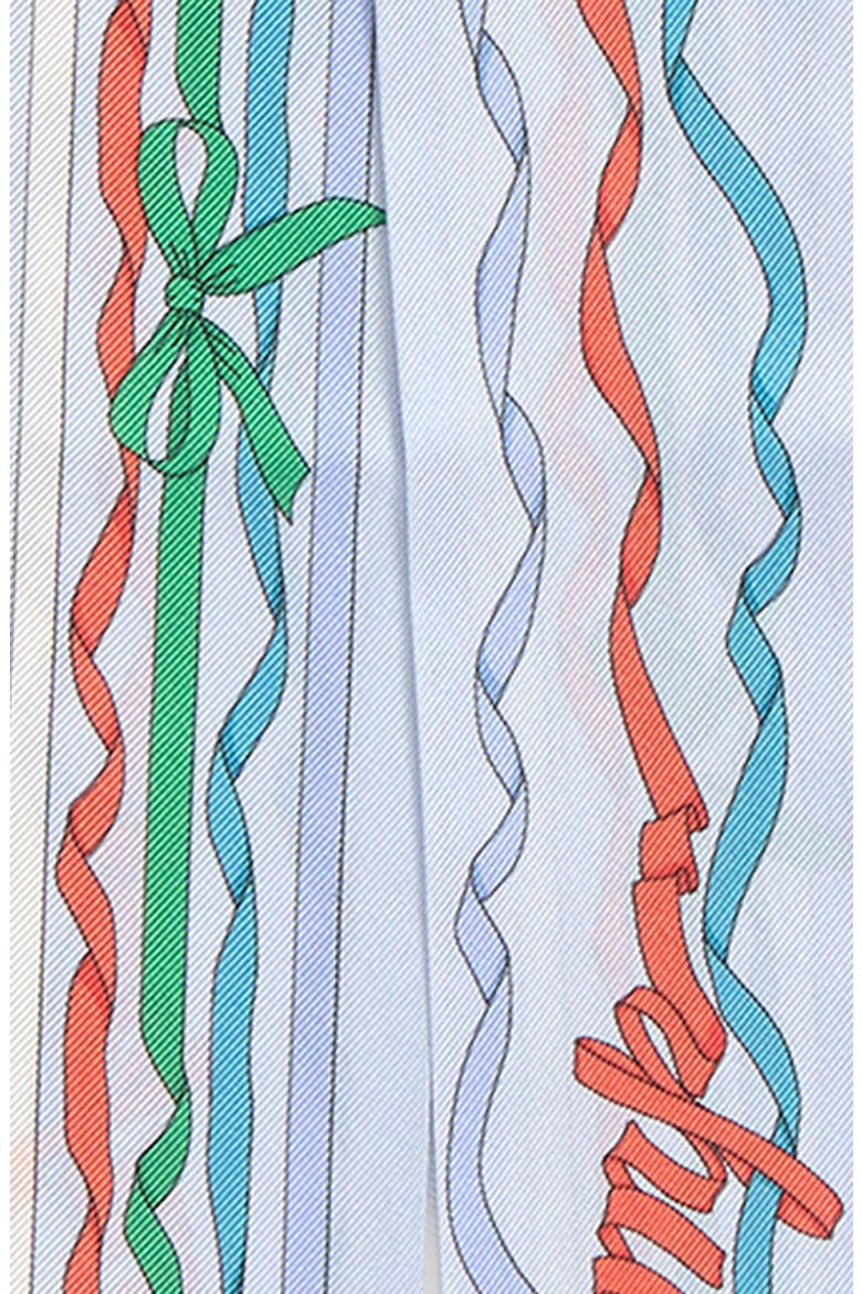 Ribbon Print Silk Bandana Scarf, Alternate, color, LAGOON
