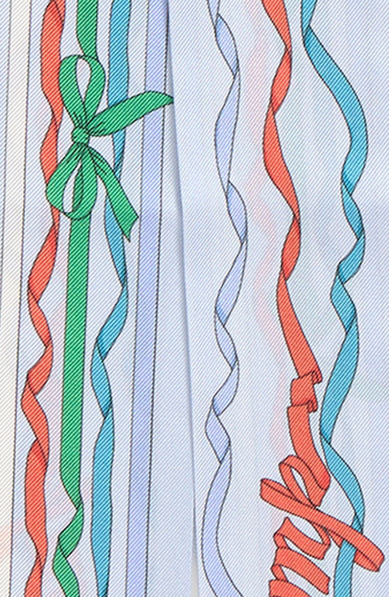 Longchamp Ribbon Print Silk Bandana Scarf, Alternate, color, Lagoon