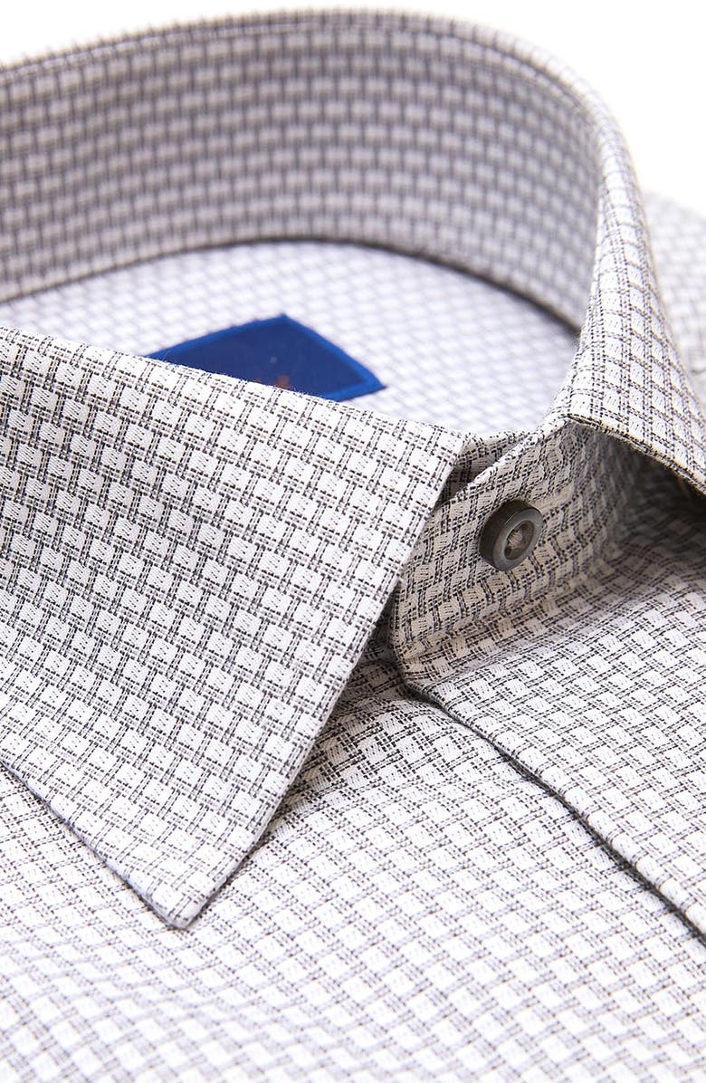 David Donahue Trim Fit Microcheck Print Dress Shirt, Alternate, color, 