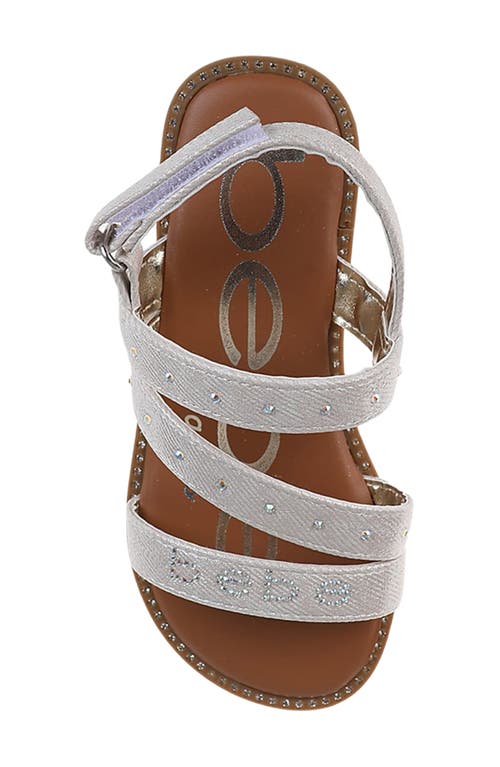Bebe Little Girls Flat With Rhinestone And Ornamentation Sandals In Tan/rhinestones