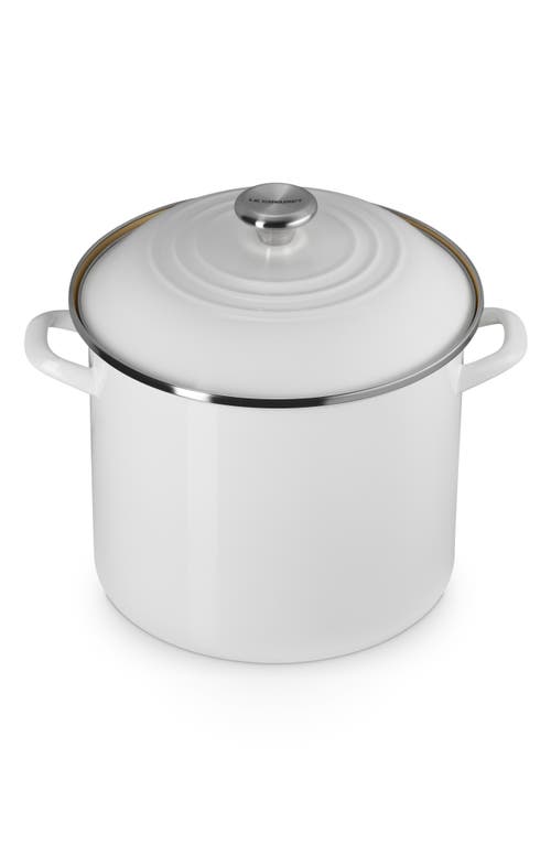 Le Creuset Enameled Stainless Steel Stockpot In White