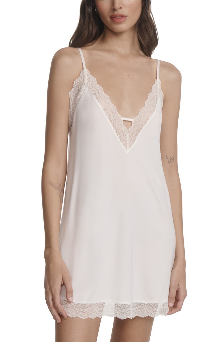 Eberjey Lara Lace Trim Chemise, Alternate, color,