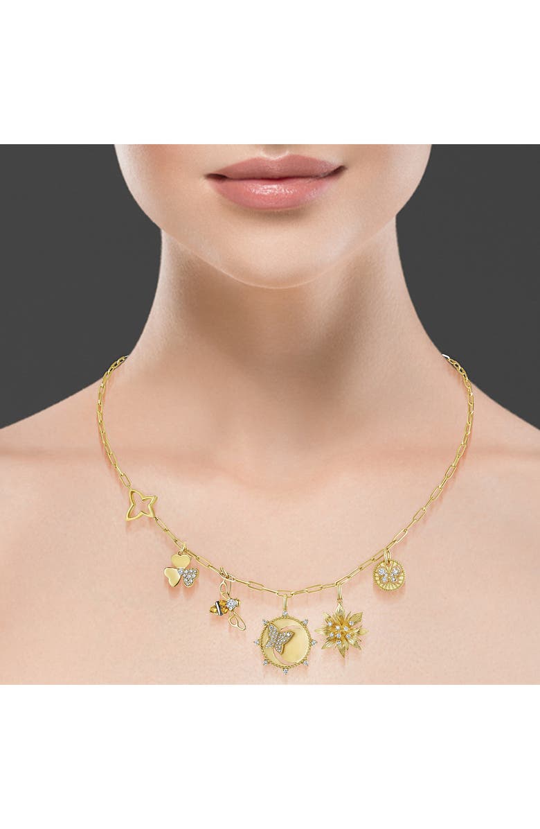 Hueb Penka 18K Gold Charm Necklace, Alternate, color, Yellow Gold And Black Rhodium