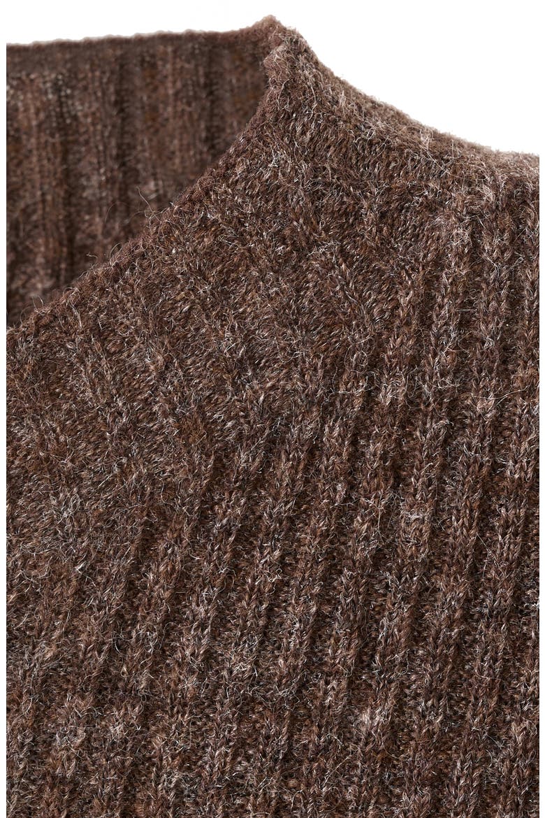 Mock Neck Rib Sweater, Alternate, color, CHOCOLATE