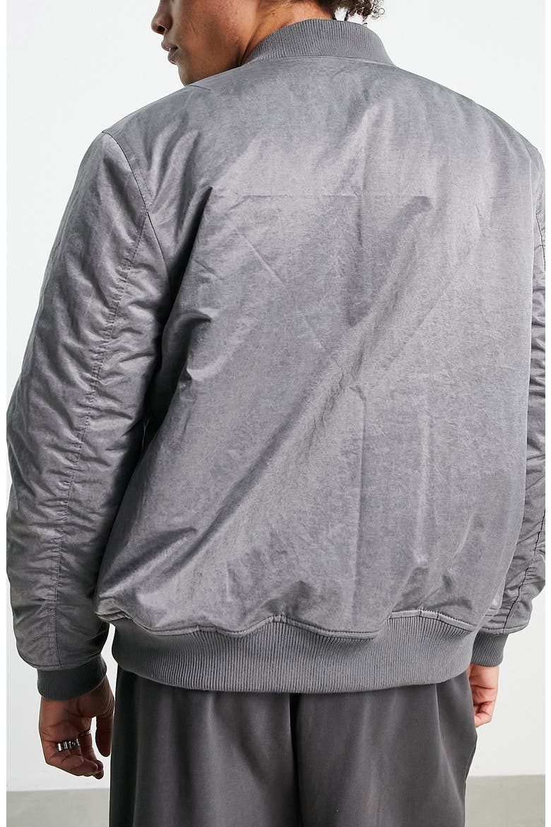 Washed Bomber Jacket, Alternate, color, CHARCOAL