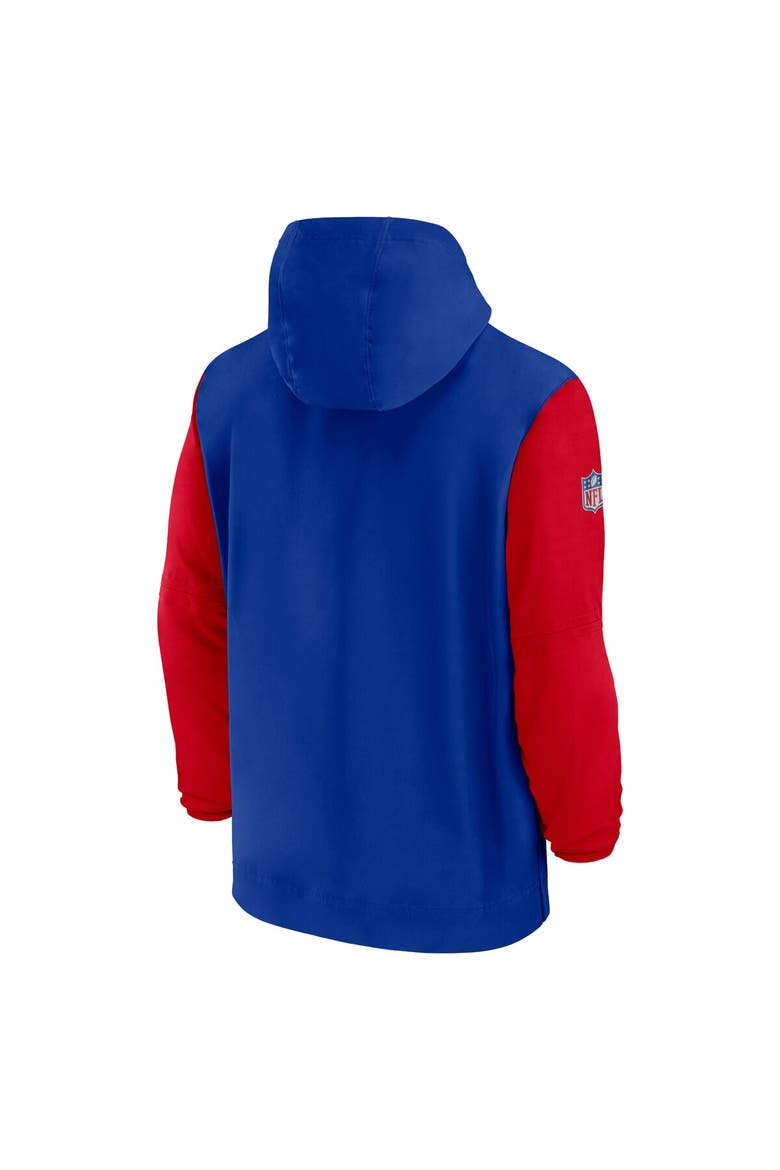Men's Nike Royal/Red Buffalo Bills 2024/25 Sideline Pre-Game Player 1/2-Zip Hoodie Jacket, Alternate, color, Royal