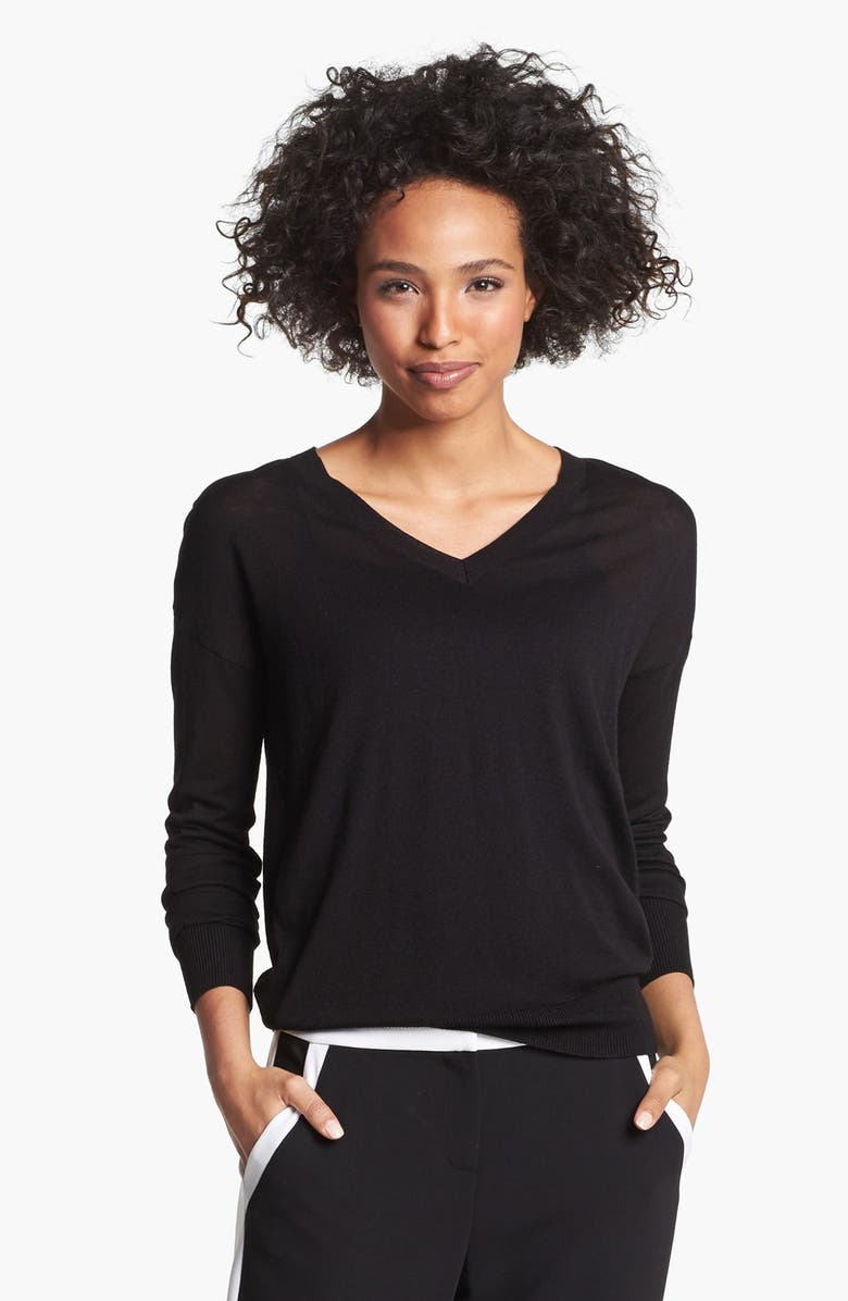 Halogen<sup>®</sup> Drop Shoulder V-Neck Sweater, Alternate, color, 
