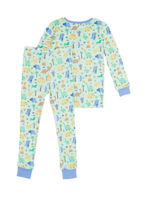 Ruggedbutts Softsnooze Boys Long Sleeve Pajama Set In Dino-mite Dude