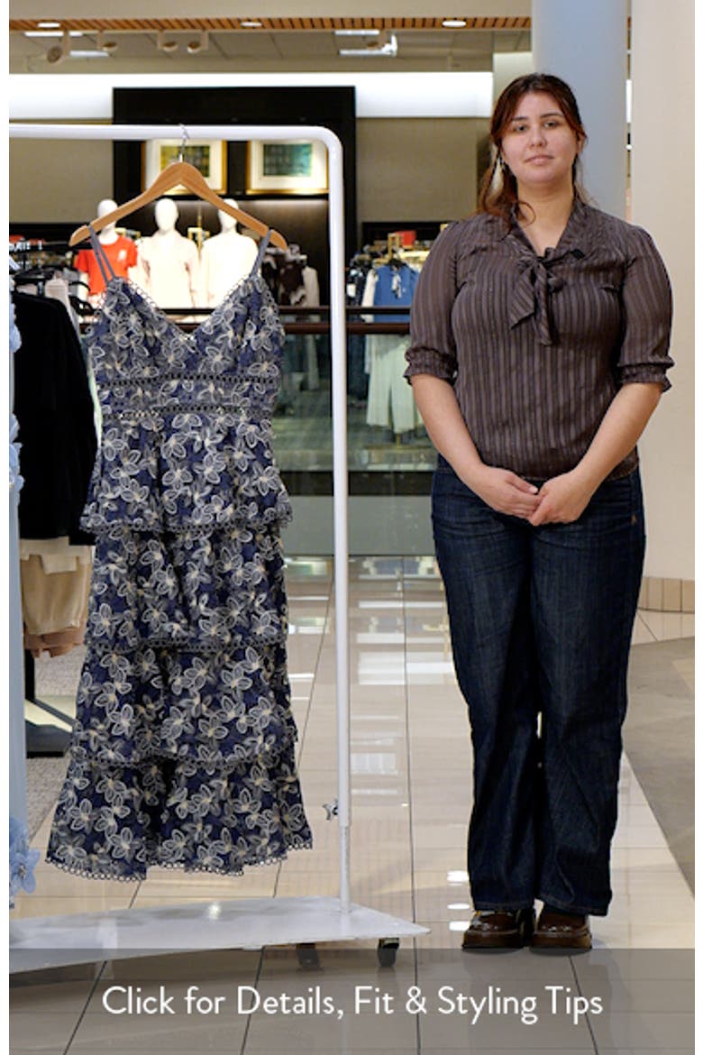 Marcela Floral Embroidered Tiered Midi Dress video