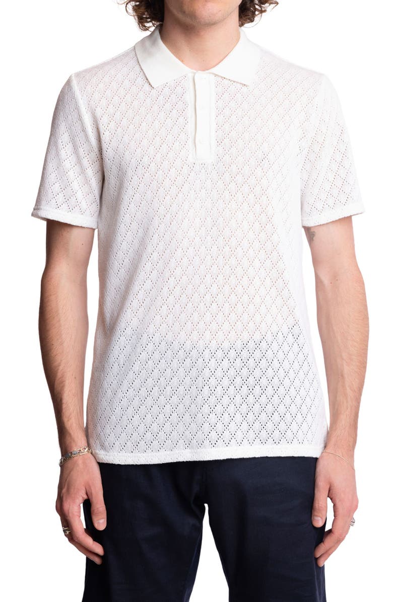 PAISLEY & GRAY Diamond Open Knit Polo, Main, color,