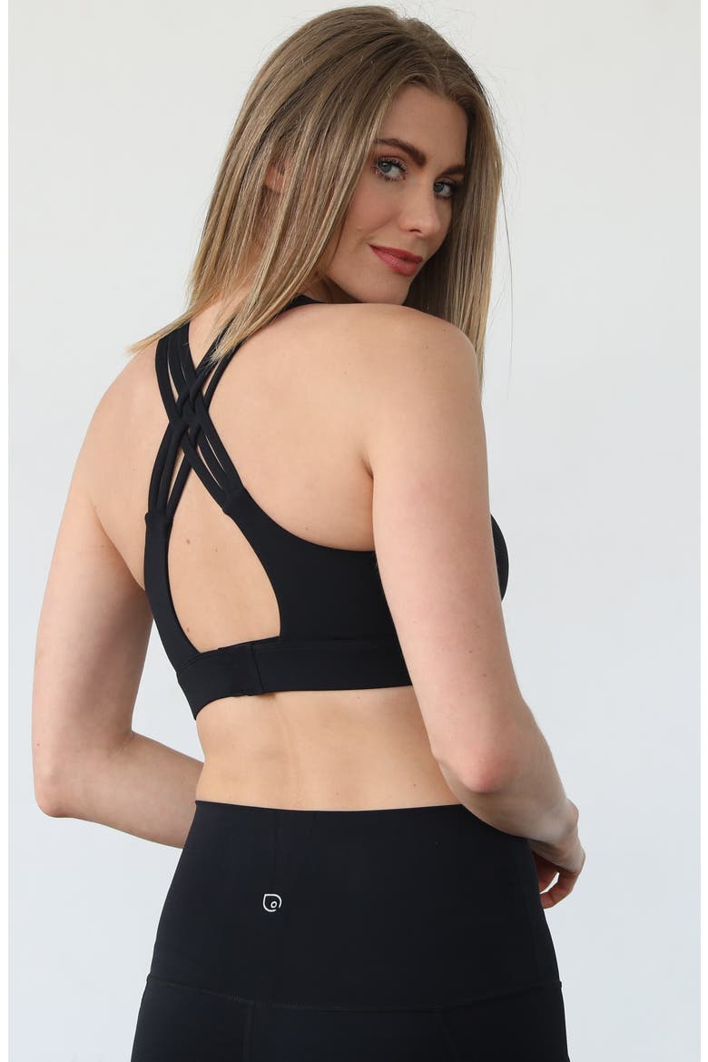 Chloe 4 Running Nursing Pumping Sports Bra, Alternate, color, Black
