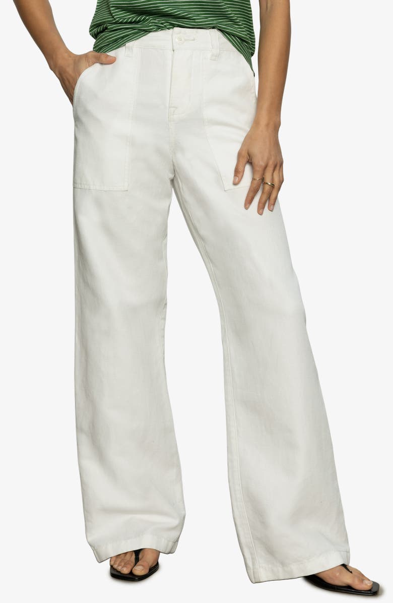 Sanctuary Wide Leg Linen Blend Pants, Alternate, color, 