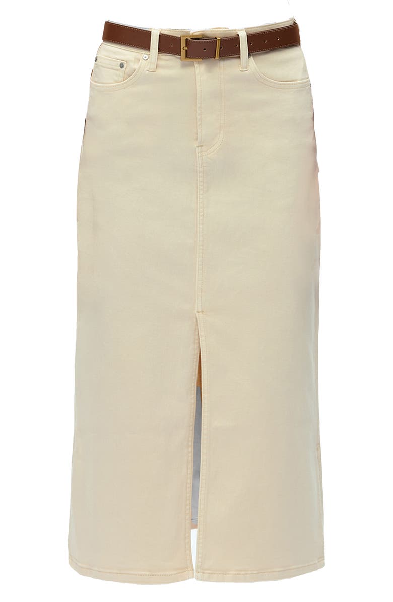 Bayeas Lila Slit Hem Denim Midi Skirt, Alternate, color, Beige