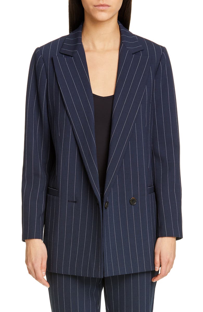 Ganni Stripe Suiting Blazer, Main, color, 