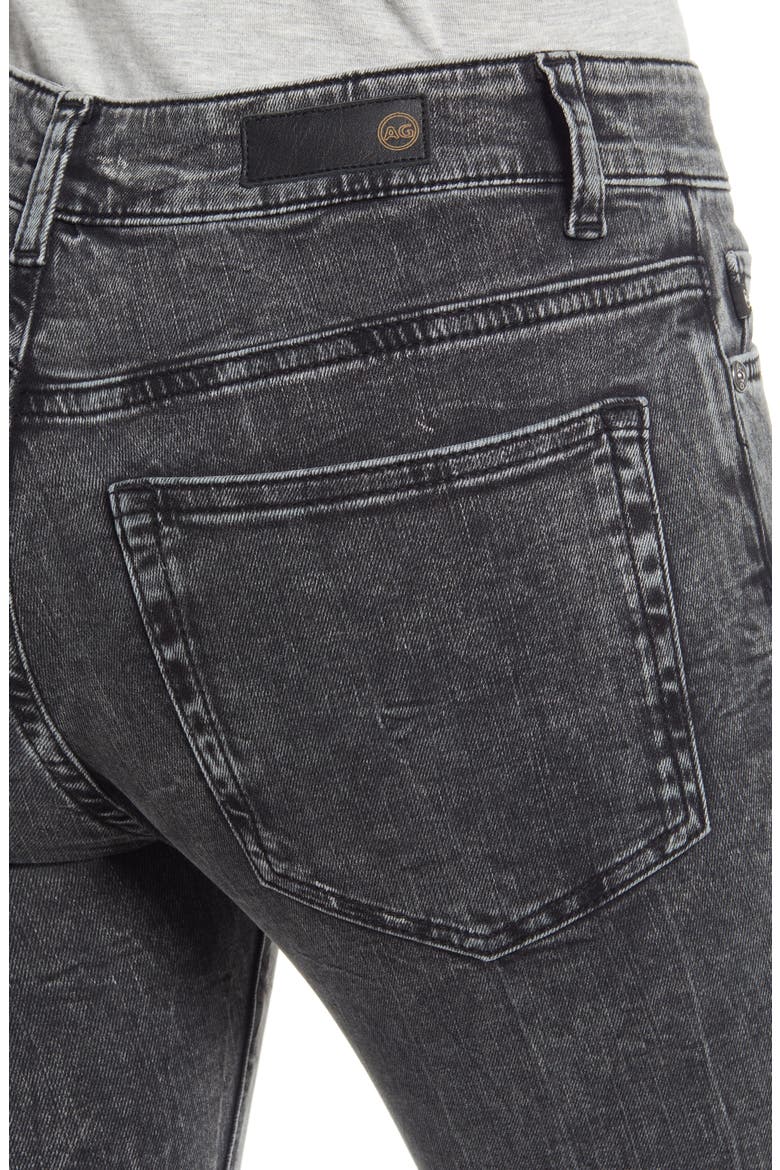 The Farrah High Rise Ankle Skinny Leather Panel Denim Pants, Alternate, color, IDENTITY