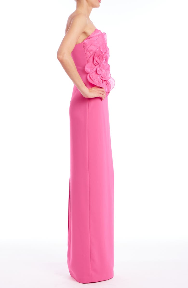 Badgley Mischka Collection Strapless Evening Gown, Alternate, color, Magenta