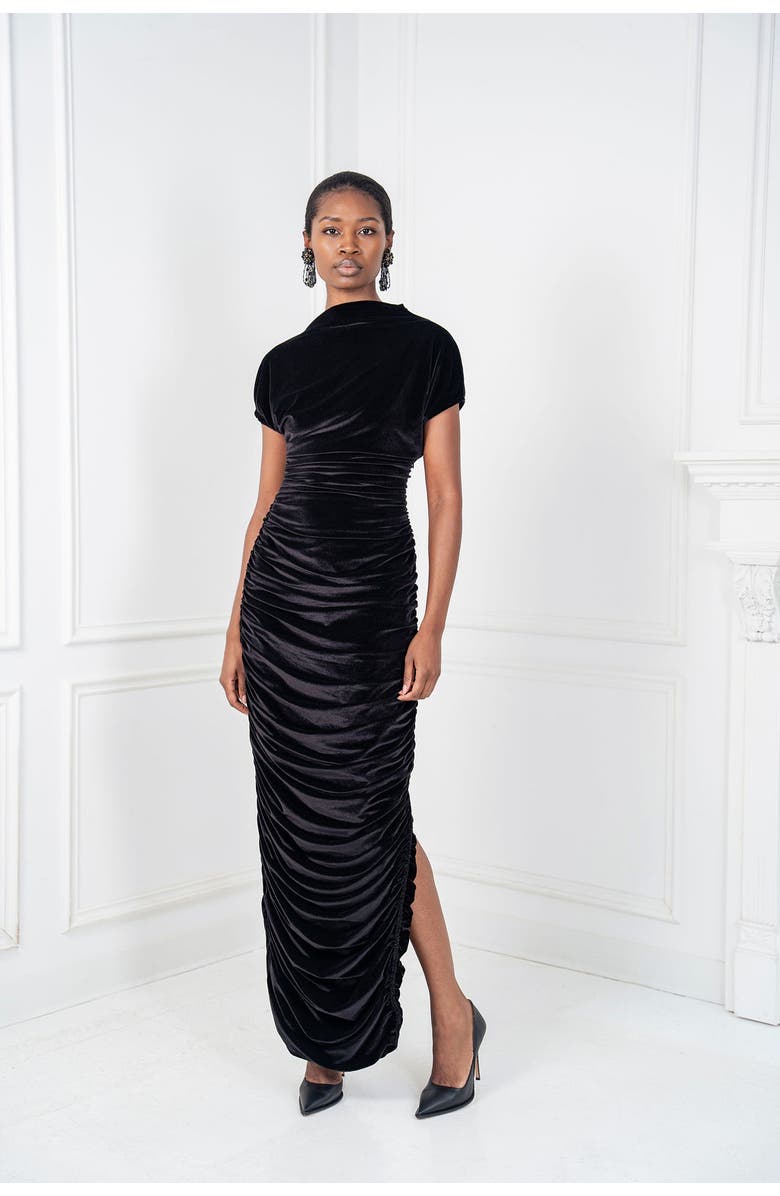 Chuks Collins Angelina Cocktail Gown, Alternate, color, Black