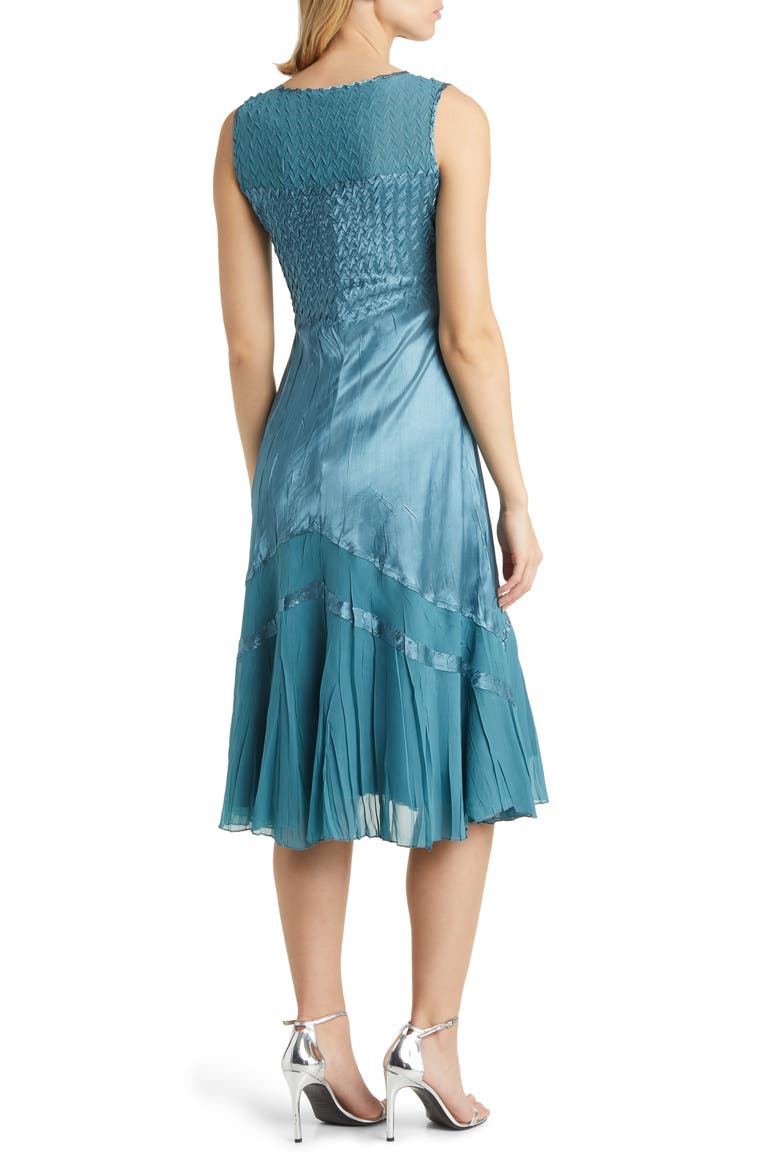 Ruffle Charmeuse & Chiffon Cocktail Dress with Jacket, Alternate, color, SILVER BLUE