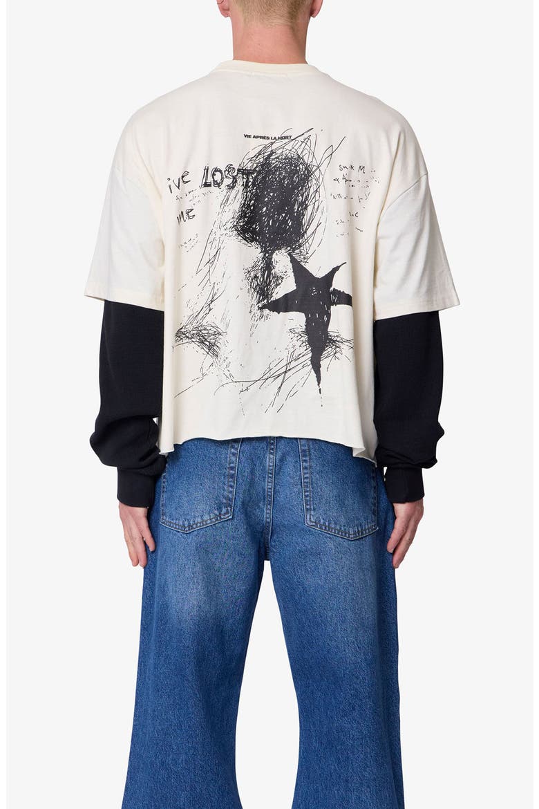 Lost Layered Thermal Graphic T-Shirt, Alternate, color, WHITE/ BLACK
