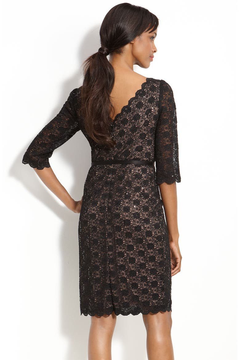 Lace Sheath Dress, Alternate, color, BLACK
