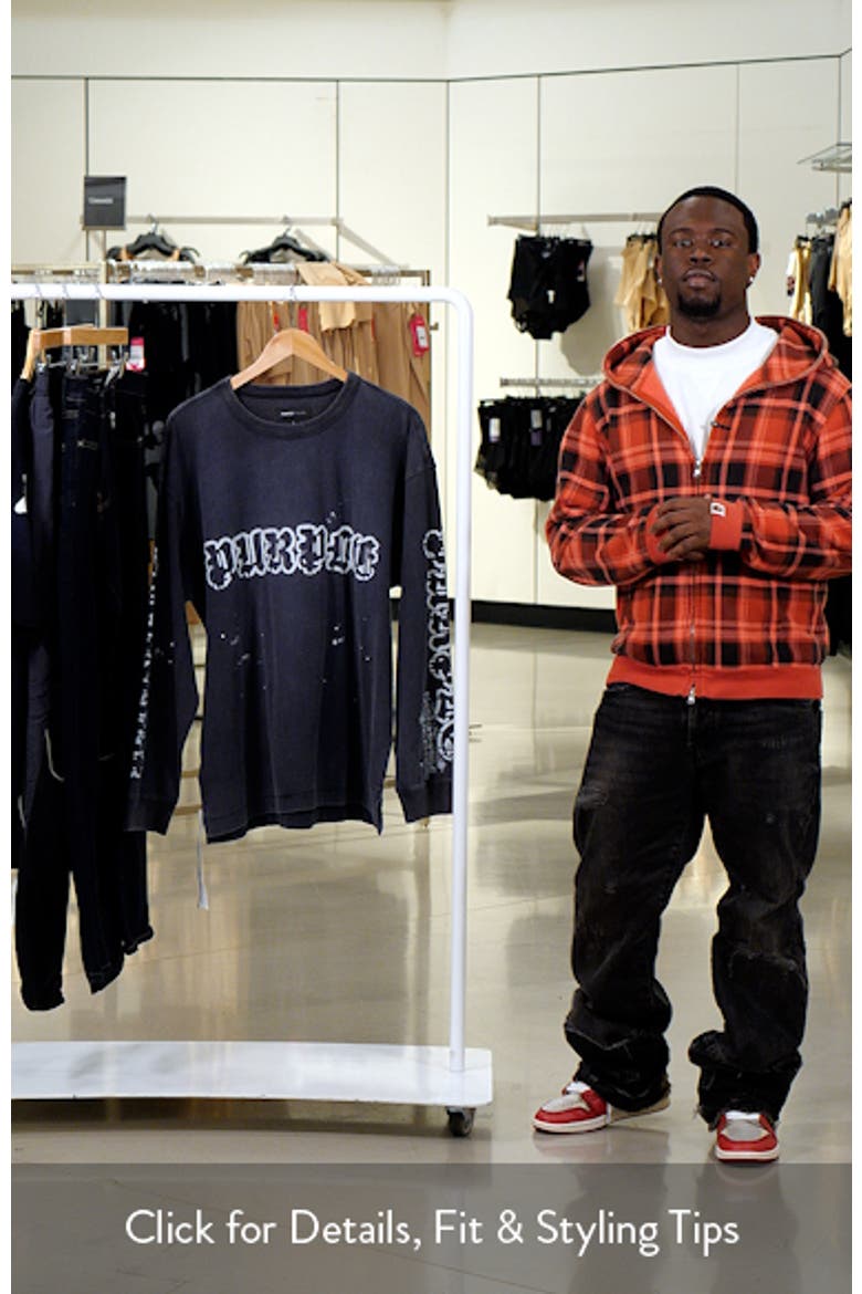 Textured Logo Long Sleeve Cotton Graphic T-Shirt video