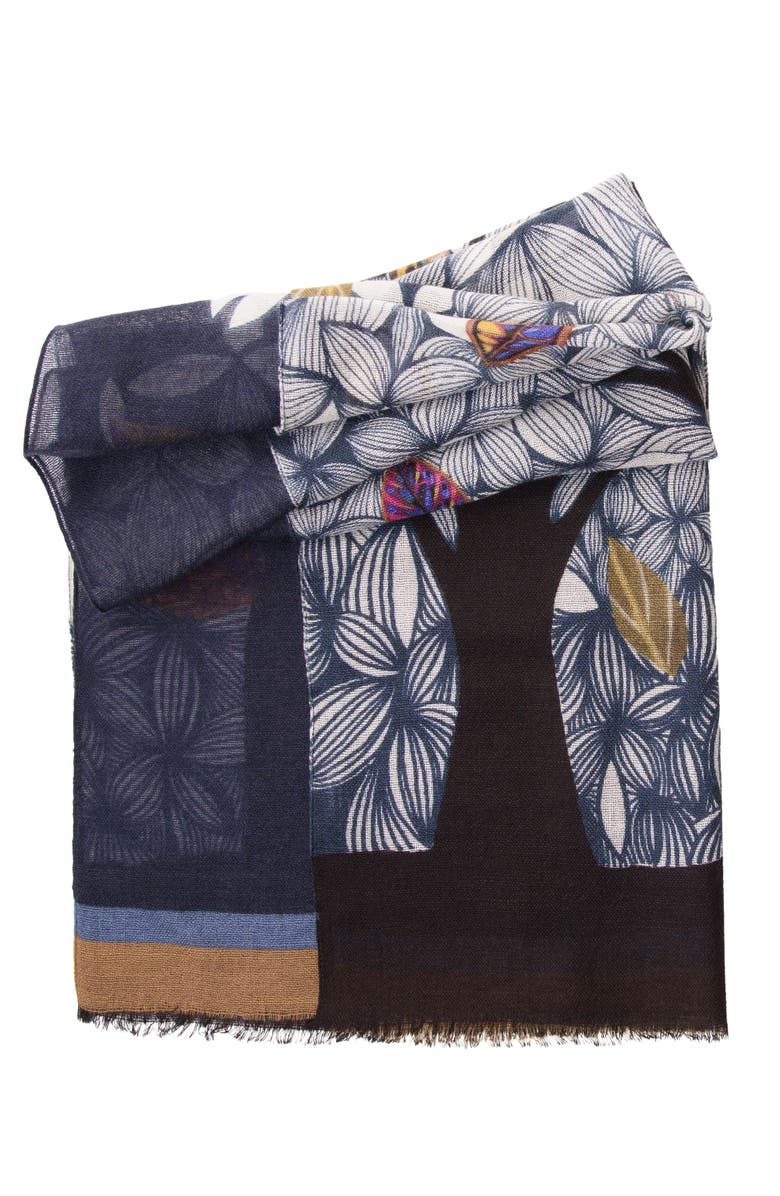 Elizabetta Bosco - Wool Scarf, Alternate, color, Navy