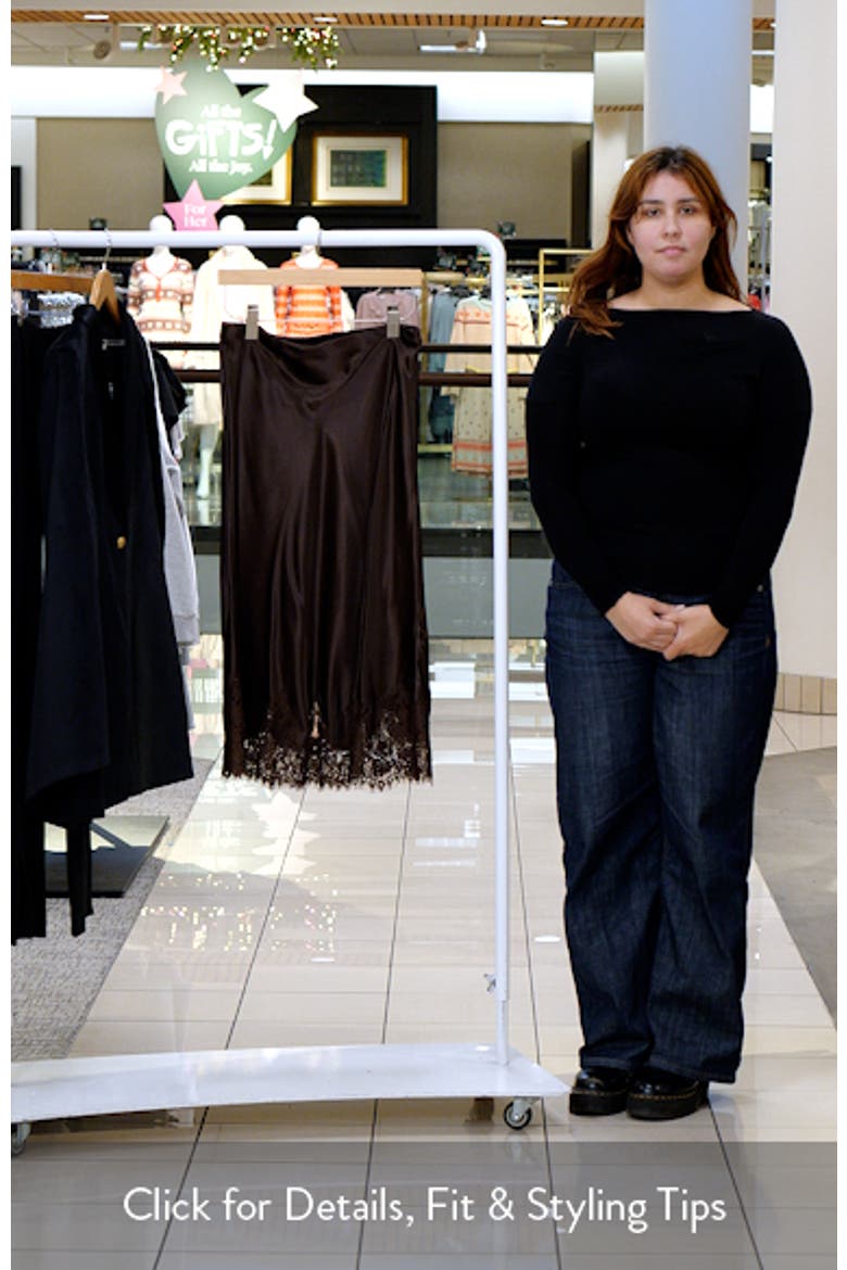 Carolina Lace Trim Silk Midi Skirt video