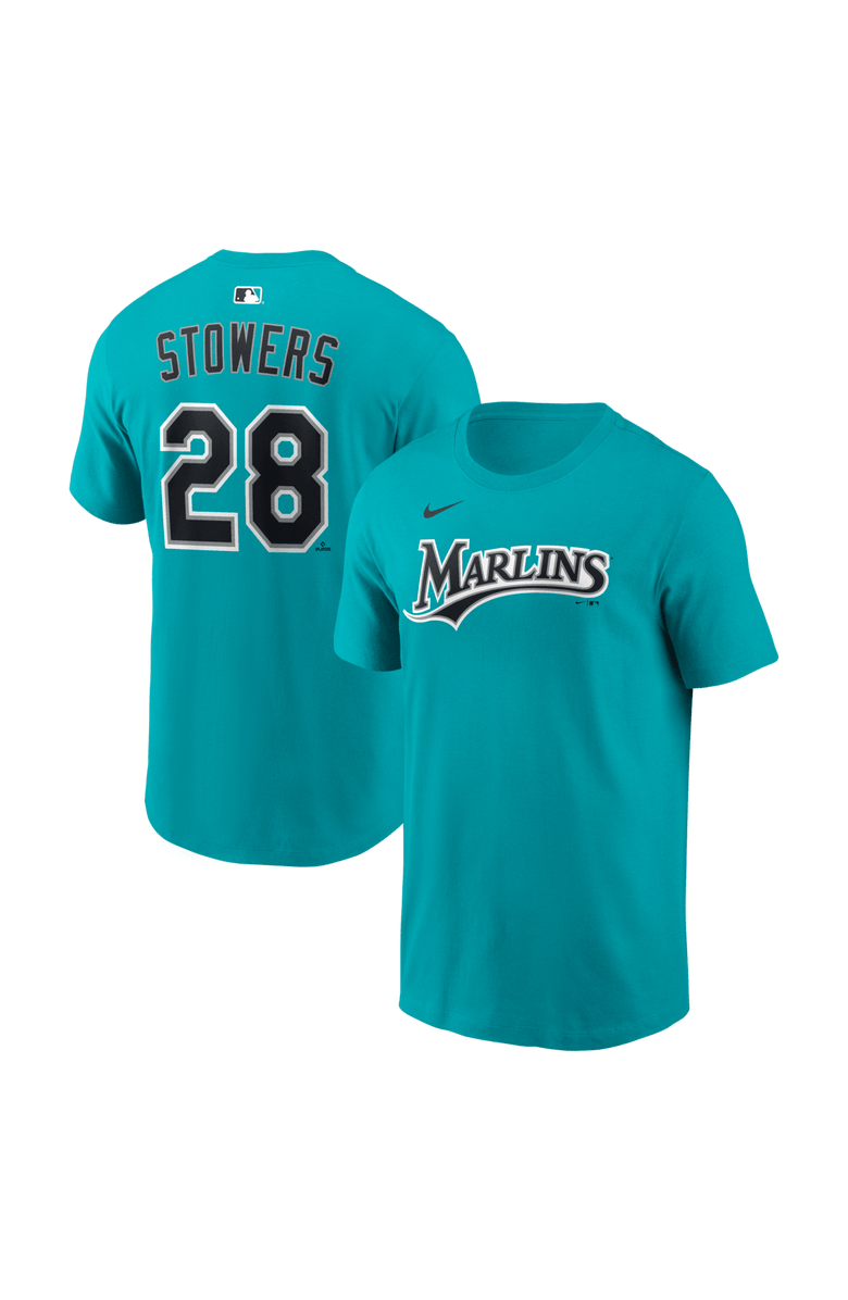 Nike Name & Number T-Shirt Nike Kyle Stowers Teal Miami Marlins Name & Number T-Shirt, Main, color, Teal