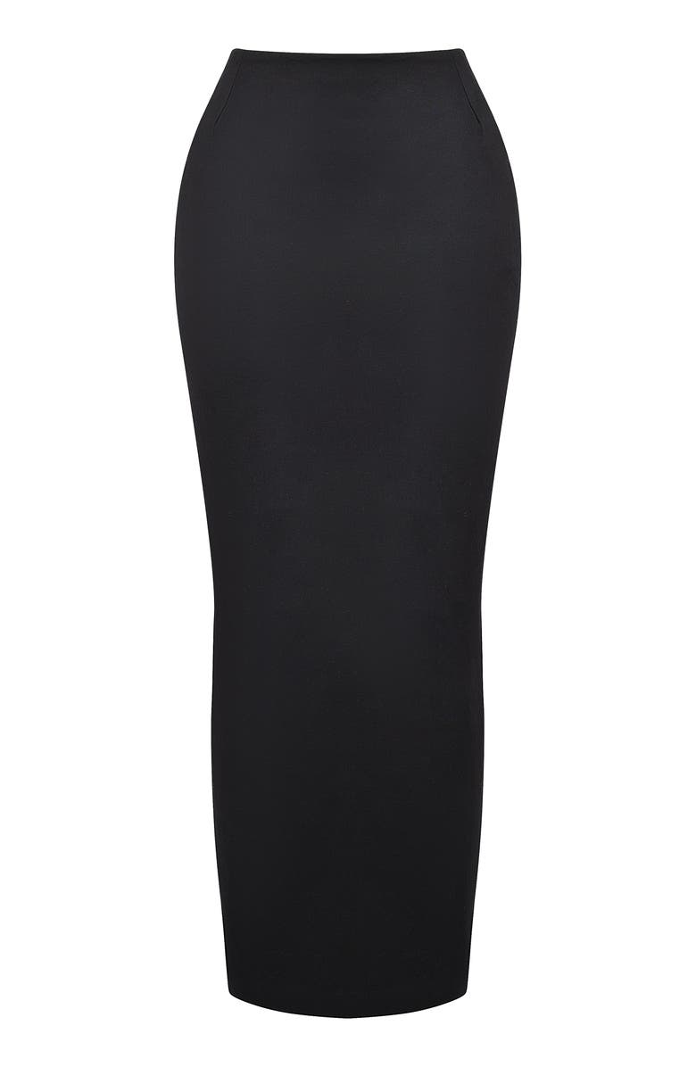 HOUSE OF CB Hart Stretch Twil Column Maxi Skirt, Alternate, color, Black