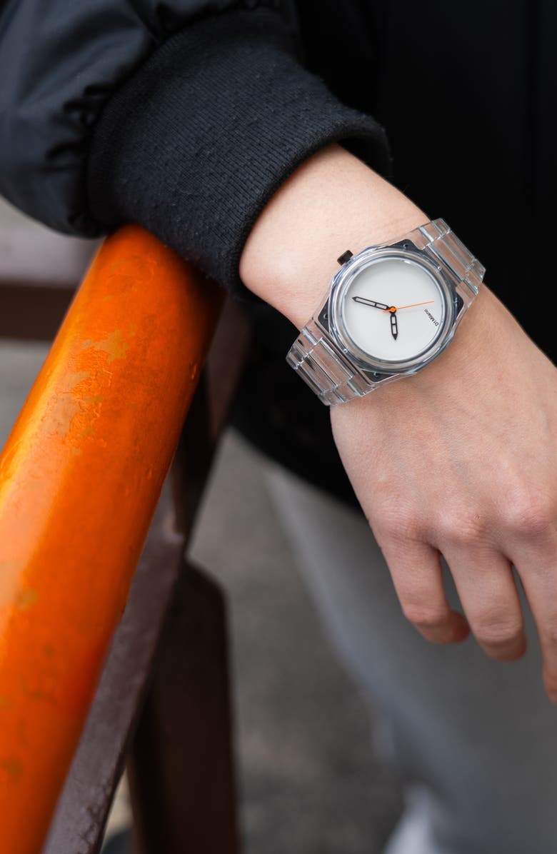 D1 Milano Exp_Riviera Bracelet Watch, 39mm, Alternate, color, Transparent Light Blue