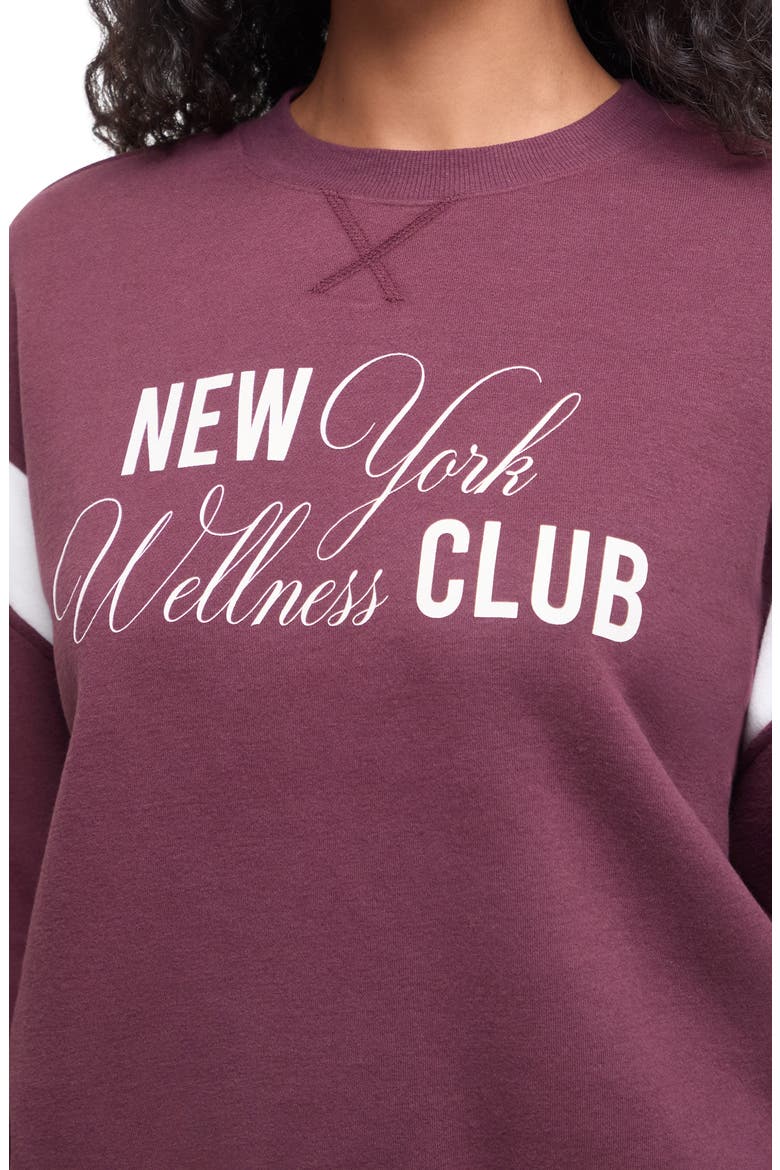 Varsity Charlie Graphic Sweatshirt, Alternate, color, WELLNESS CLUB VINEYARD WINE