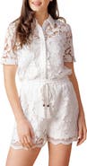 FLYING TOMATO Sheer Lace Sheer Top
