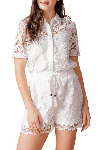 FLYING TOMATO Sheer Lace Sheer Top