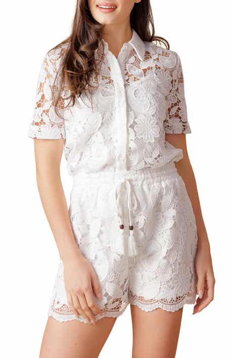 FLYING TOMATO Sheer Lace Sheer Top