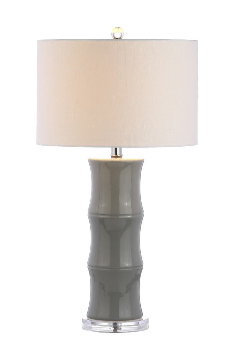 JONATHAN Y Tiki 26.5" Ceramic LED Table Lamp, Main, color, Gray