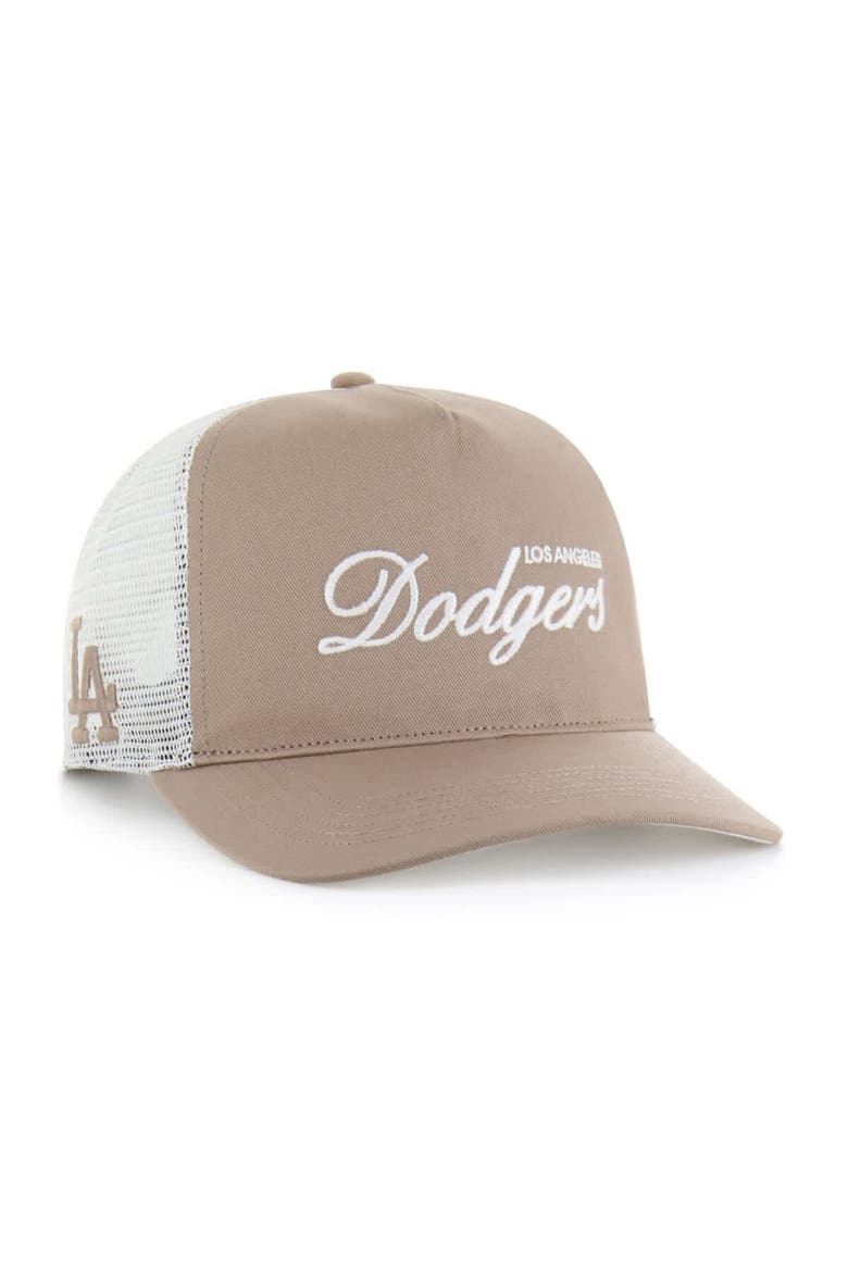 Men's '47  Brown Los Angeles Dodgers Foundational Mesh Hitch Adjustable Hat, Main, color, Brown
