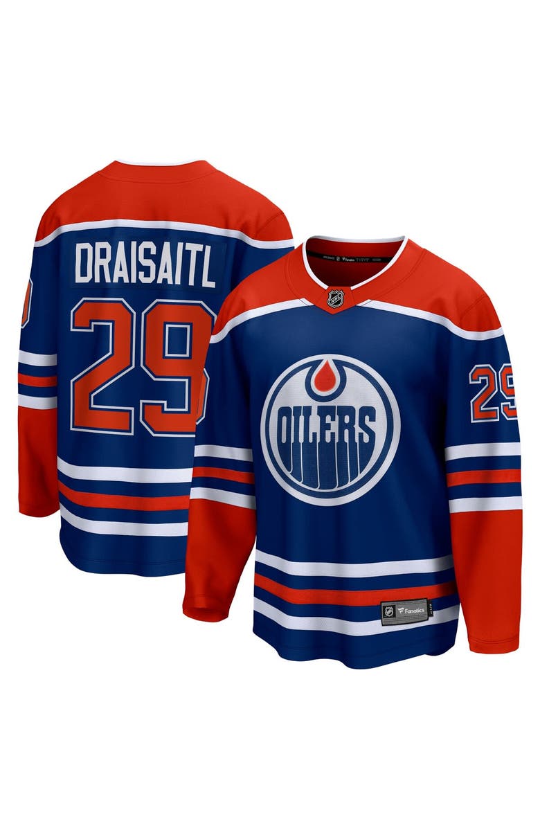 FANATICS Men's Fanatics Branded Leon Draisaitl Royal Edmonton Oilers Home Breakaway Jersey, Main, color,